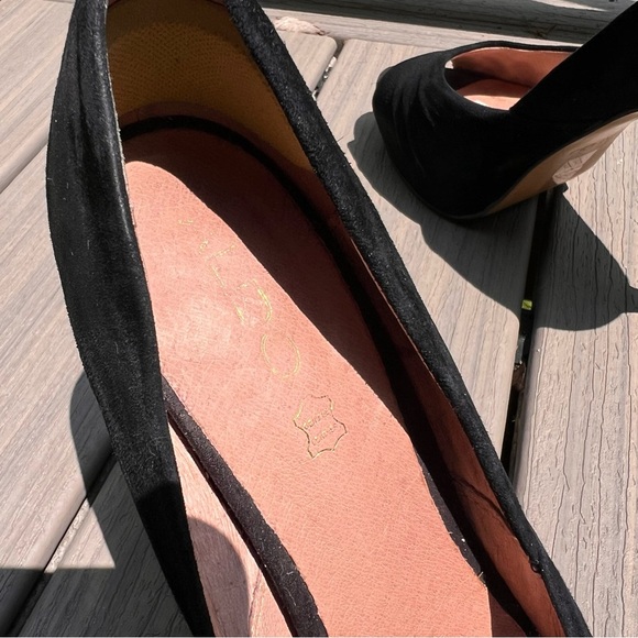 Aldo Elegant Black Suede Peep-Toe Heels - Picture 7 of 9